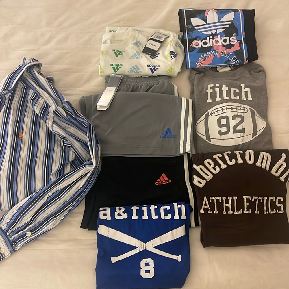 SOLD-Boys xl lot size 14-16 Abercrombie polo adidas